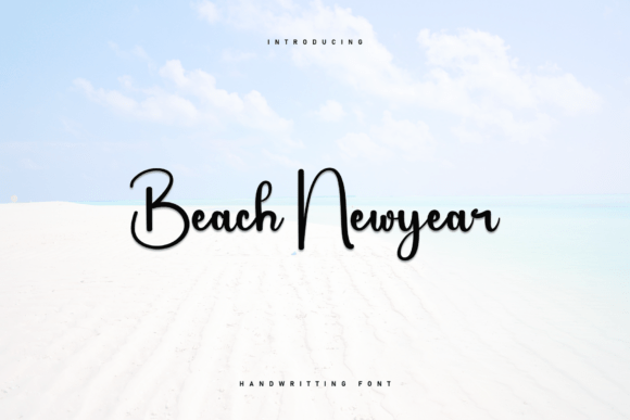 Beach Newyear Font for Craft Projects